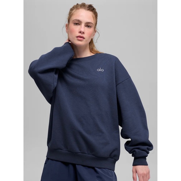 ALO Yoga Tops - Alo Accolade Crew Neck Pullover – Navy – Size Small – NWT